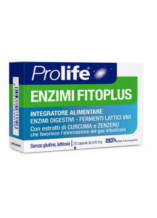 Prolife Enzimi Fitoplus Integratore di Enzimi Digestivi e Fermenti, 20 Capsule