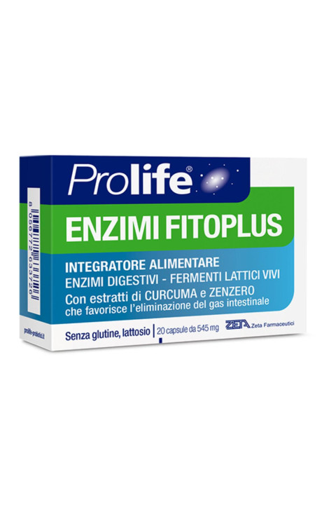 Prolife Enzimi Fitoplus Integratore di Enzimi Digestivi e Fermenti, 20 Capsule