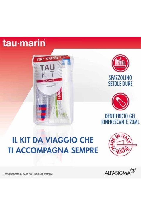 Tau-marin Tau-Kit Duro Spazzolino Duro Tascabile + Dentifricio alle 12 Erbe 20ml