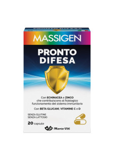 Massigen Pronto Difesa Integratore alimentare con Echinacea e Zinco, 20 capsule