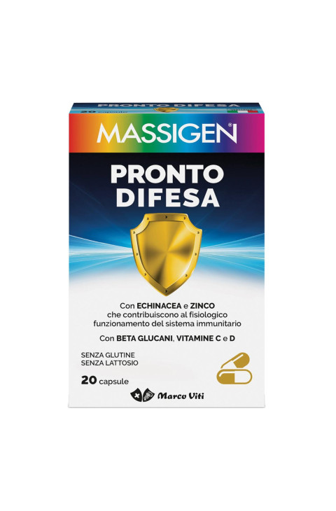 Massigen Pronto Difesa Integratore alimentare con Echinacea e Zinco, 20 capsule