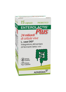 Enterolactis Plus Integratore di Fermenti Lattici Vivi, 15 Capsule