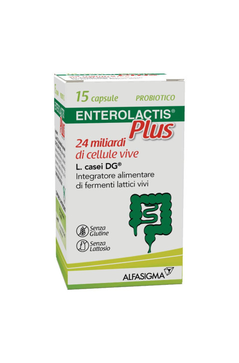 Enterolactis Plus Integratore di Fermenti Lattici Vivi, 15 Capsule