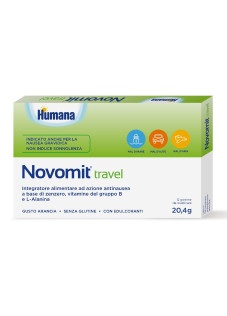 Novomit Travel Antinausea Digestivo Gusto Arancia, 12 Gomme Da Masticare