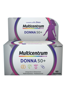 Multicentrum Donna 50+ Integratore Multivitaminico Minerale Calcio Ferro, 60 Cpr