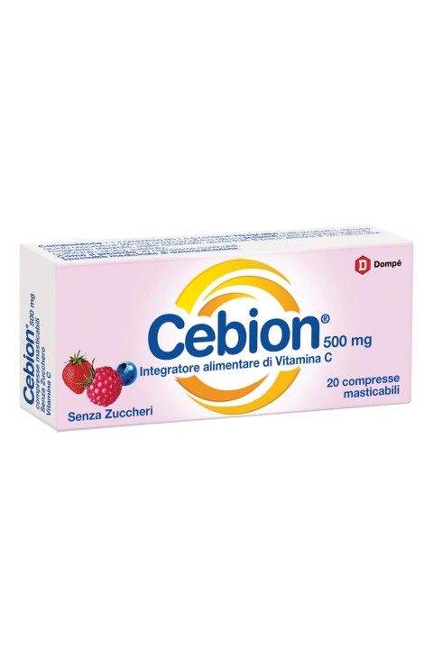 Cebion - Integratore Vitamina C Senza Zucchero, 20 compresse masticabili