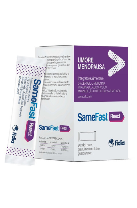 Fidia Samefast - React Integratore Alimentare Menopausa, 20 stick
Fidia Samefast - React Integratore Alimentare Menopausa, 20 stick