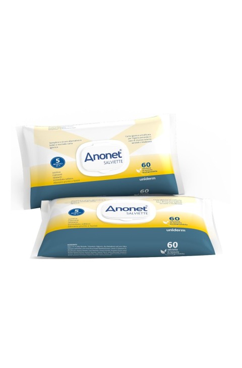 Anonet Salviette Carta Igienica Umidificata, 60 Salviette
