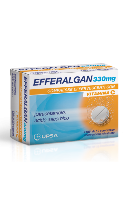 Efferalgan 330mg con Vitamina C Dolore e Febbre, 20 Compresse Effervescenti