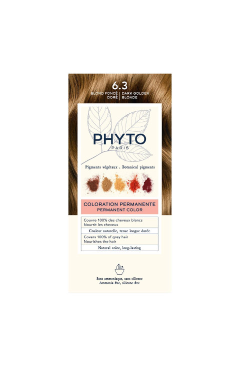 Phyto PhytoColor - Colorazione Permanente Colore 6.3 Biondo Scuro Dorato, 1 Kit