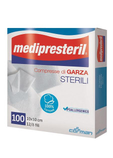 Medipresteril Compresse Di Garza Sterili 12/8, 10x10cm 100 garze