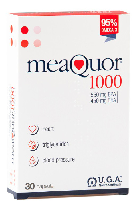 Meaquor 1000 Integratore di Omega-3 EPA DHA 30 Capsule