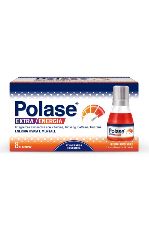 Polase Extra Energia Integratore Vitamina B Vitamina C Energia, 8 Flaconcini