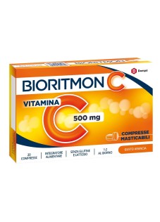 Dompé Bioritmon - C Vitamima C 500mg Integratore Difese Immunitarie, 20 compresse masticabili