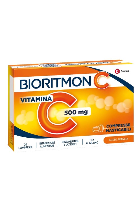 Dompé Bioritmon - C Vitamima C 500mg Integratore Difese Immunitarie, 20 compresse masticabili