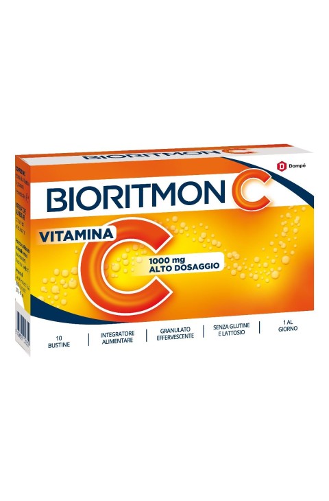 Dompé Bioritmon - C Vitamima C 1000mg Integratore Difese Immunitarie, 10 bustine effervescenti