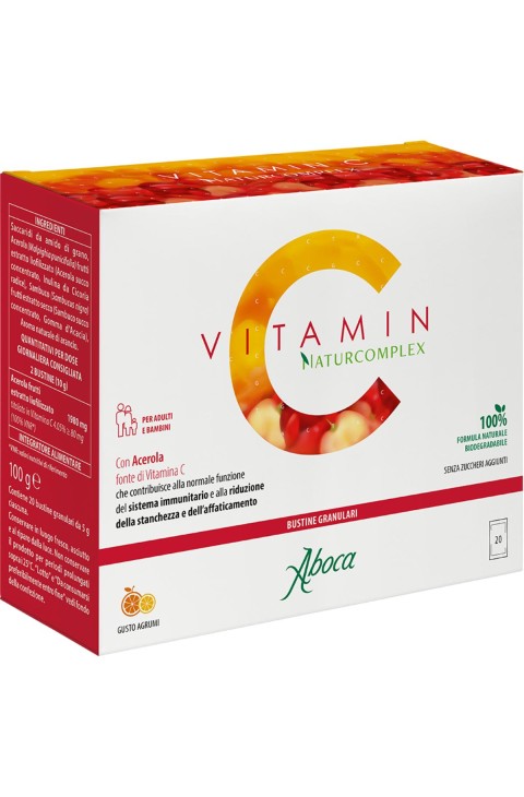 Aboca Vitamin C Naturcomplex Integratore Sistema Immunitario, 20 Bustine