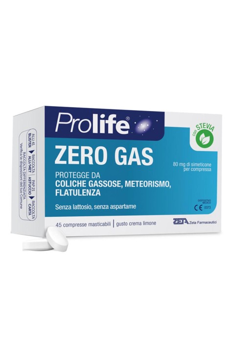 Prolife Zero Gas Dispositivo Medico Flatulenza Gonfiore e Crampi, 45 Compresse