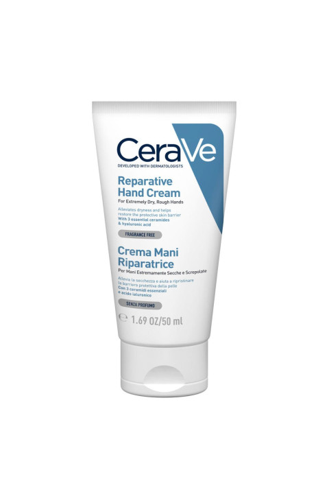 CeraVe Crema Mani Riparatrice Idratazione Intensa con Acido Ialuronico, 50ml