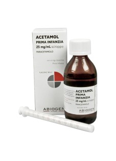 Acetamol Prima Infanzia 25mg/ml Paracetamolo Sciroppo Febbre e Dolore, 100ml