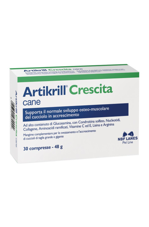 Artikrill Crescita cane mangime complementare per svezzamento e accrescimento 30 compresse

