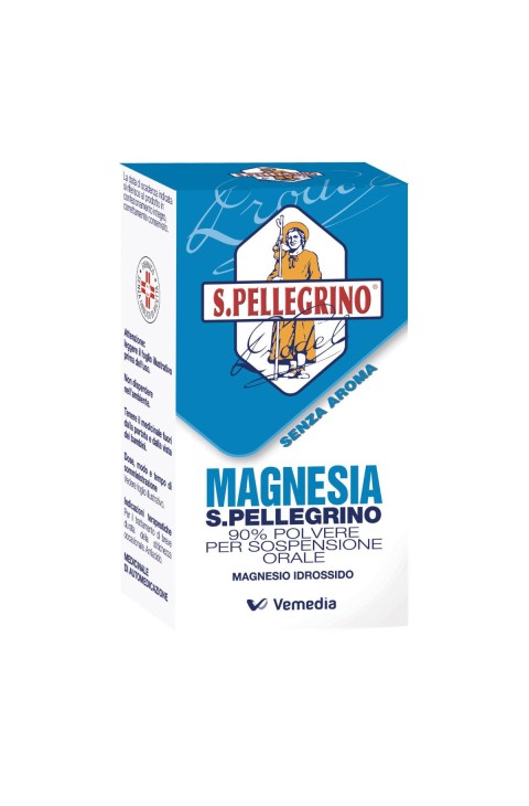 Magnesia S.Pell 90% Polvere per Sospensione Orale Magnesio Idrossido Senza Aroma Trattamento Stitichezza Occasionale e Antiacid
