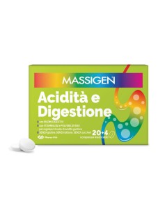 Massigen Acidità e Digestione Integratore con Enzimi Digestivi, 24 Compresse