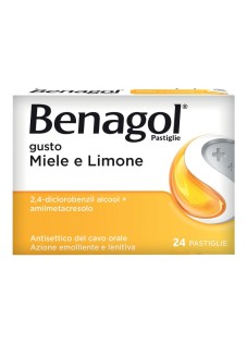 Benagol Pastiglie Gusto Miele e Limone Antisettico del Cavo Orale, 24 Pastiglie
