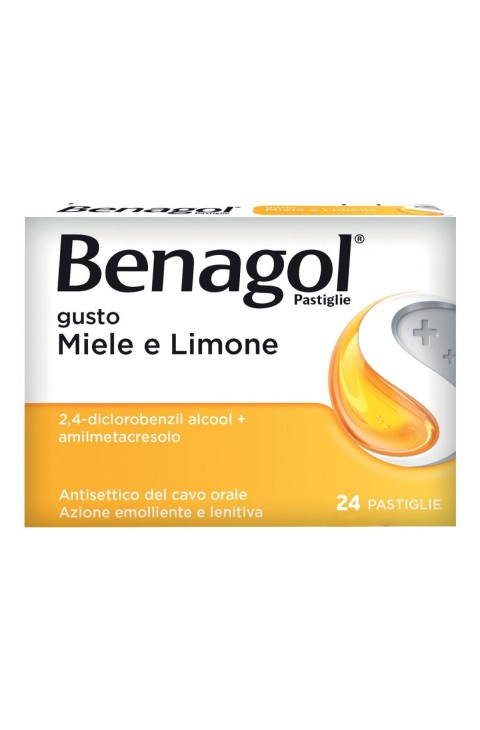 Benagol Pastiglie Gusto Miele e Limone Antisettico del Cavo Orale, 24 Pastiglie
