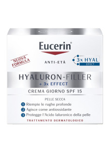 Eucerin Hyaluron Filler - +3x Effect Crema Giorno SPF15 per Pelle Secca, 50ml