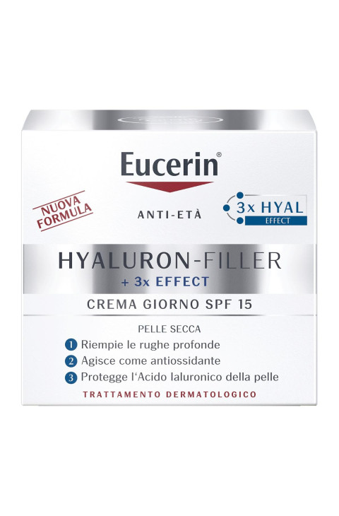 Eucerin Hyaluron Filler - +3x Effect Crema Giorno SPF15 per Pelle Secca, 50ml Eucerin Hyaluron Filler - +3x Effect Crema Giorno SPF15 per Pelle Secca, 50ml