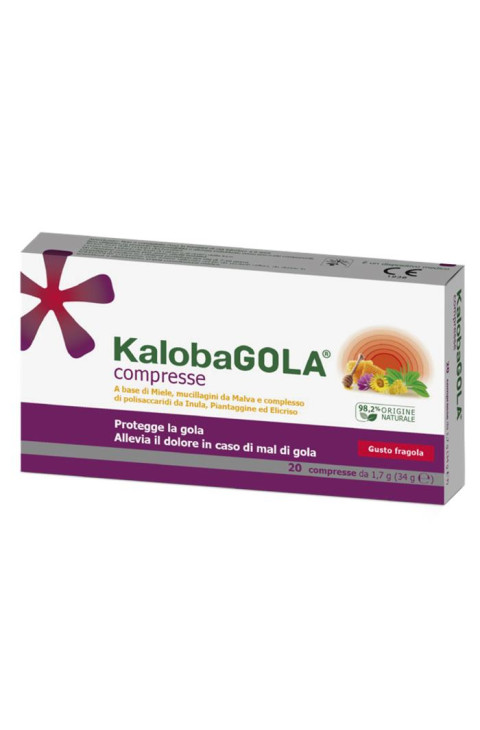 KalobaGOLA Faringe e Laringe Gusto Fragola, 20 Compresse