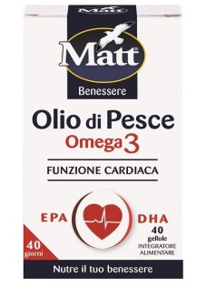 Matt Benessere - Olio di Pesce Omega 3 Tripla Azione, 40 gellule
