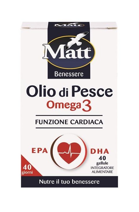 Matt Benessere - Olio di Pesce Omega 3 Tripla Azione, 40 gellule
