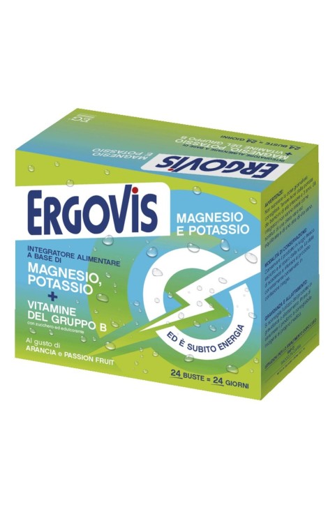 EG Ergovis - Magnesio Potassio e Vitamine B Integratore con Zucchero, 24 Bustine
