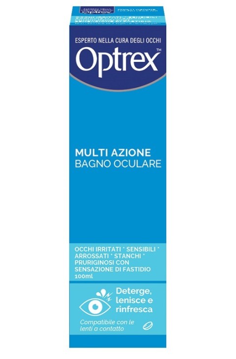 Optrex Multi Azione Bagno Oculare per Occhi Stanchi Arrossati e Irritati, 100ml