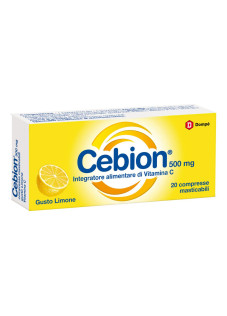 Cebion - Integratore Vitamina C Gusto Limone, 20 compresse masticabili