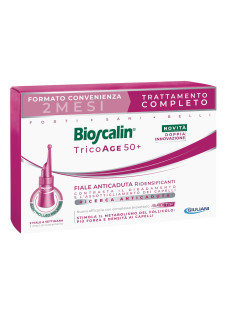 Bioscalin Tricoage 50+ - Fiale Capelli Anticaduta Ridensificanti Donna, 16 fiale