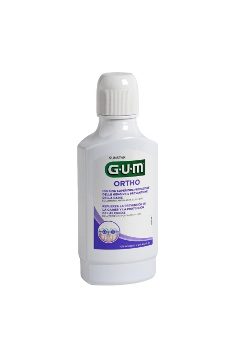GUM Ortho Collutorio per Portatori di Apparecchio Ortodontico 0% Alcol, 300ml GUM Ortho Collutorio per Portatori di Apparecchio Ortodontico 0% Alcol, 300ml