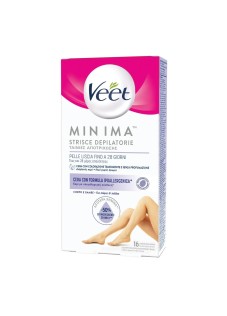 Veet Minima - Strisce Depilatorie Corpo e Gambe Ipoallergeniche, 16 Strisce