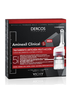 Vichy Dercos - Aminexil Trattamento Anticaduta Uomo, 12 Fiale x 6ml
