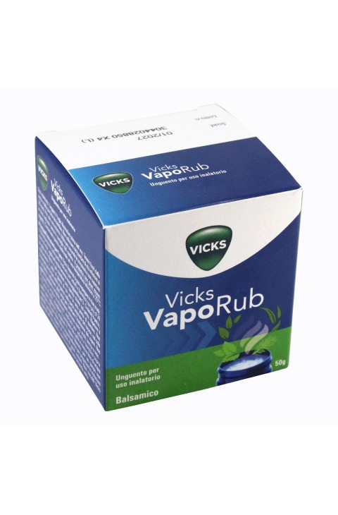 Vicks Vaporub Unguento Balsamico per Uso Inalatorio Rimedio per Raffreddore Mal di Gola Tosse e Naso Chiuso, 50g
