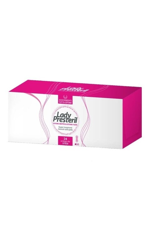 Lady Presteril Proteggi-slip Stesi in Cotone, 24 assorbenti
