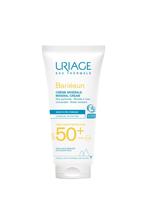 Uriage Bariésun - Crema Minerale SPF50+ Pelle Sensibile, 100ml