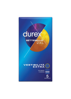 Durex Settebello - 2XL Profilattico Vestibilità Ultra, 5 preservativi