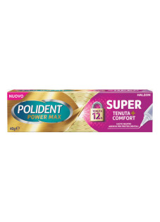 Polident Power Max Super Tenuta+Comfort Adesivo Protesi Dentale, 40g