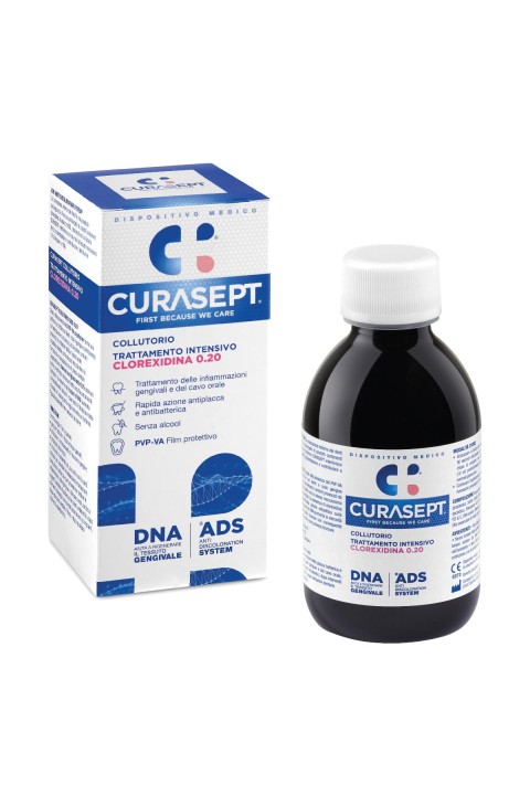 Curasept Trattamento Intensivo Collutorio con Clorexidina 0.20 con ADS, 200ml