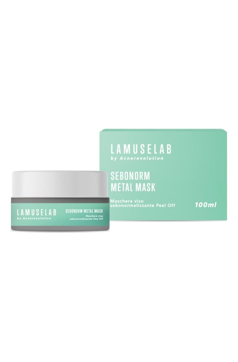 LaMuseLab Sebonorm Metal Mask Maschera Viso Sebonormalizzante Peel Off, 100ml
