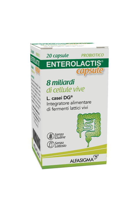 Enterolactis Integratore di Fermenti Lattici Vivi, 20 Capsule