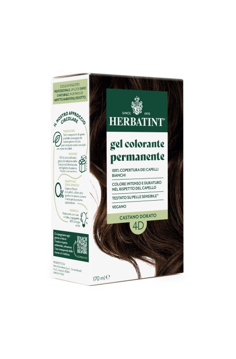 Herbatint Tintura Per Capelli Gel Permanente 4D Castano Dorato 170ml